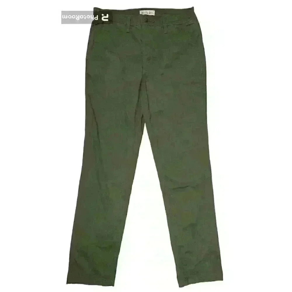 Devil Dog Men’s Pants‎ Slim Fit Chinos Dungarees Rugged Olive Cotton/Poly 32x32